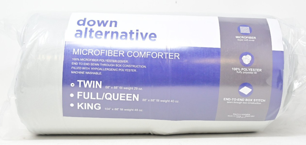 Microfiber Down Alternative Twin Comforter Gray
