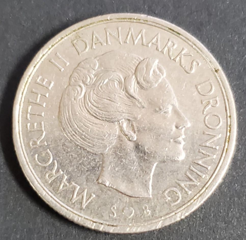 Denmark, 1976 1 kr. coin