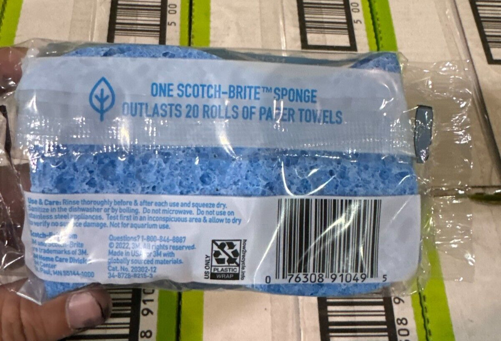 Scotch Brite Blue Non-Scratch Scrub Sponges 24 PACK 3M NEW