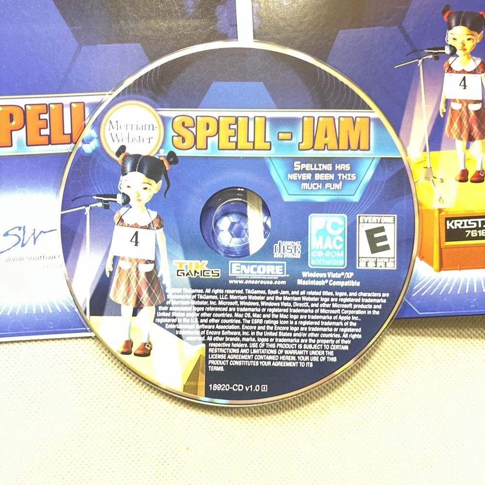 Merriam-Webster Spell Jam PC CD Rom 2009 Word Spelling