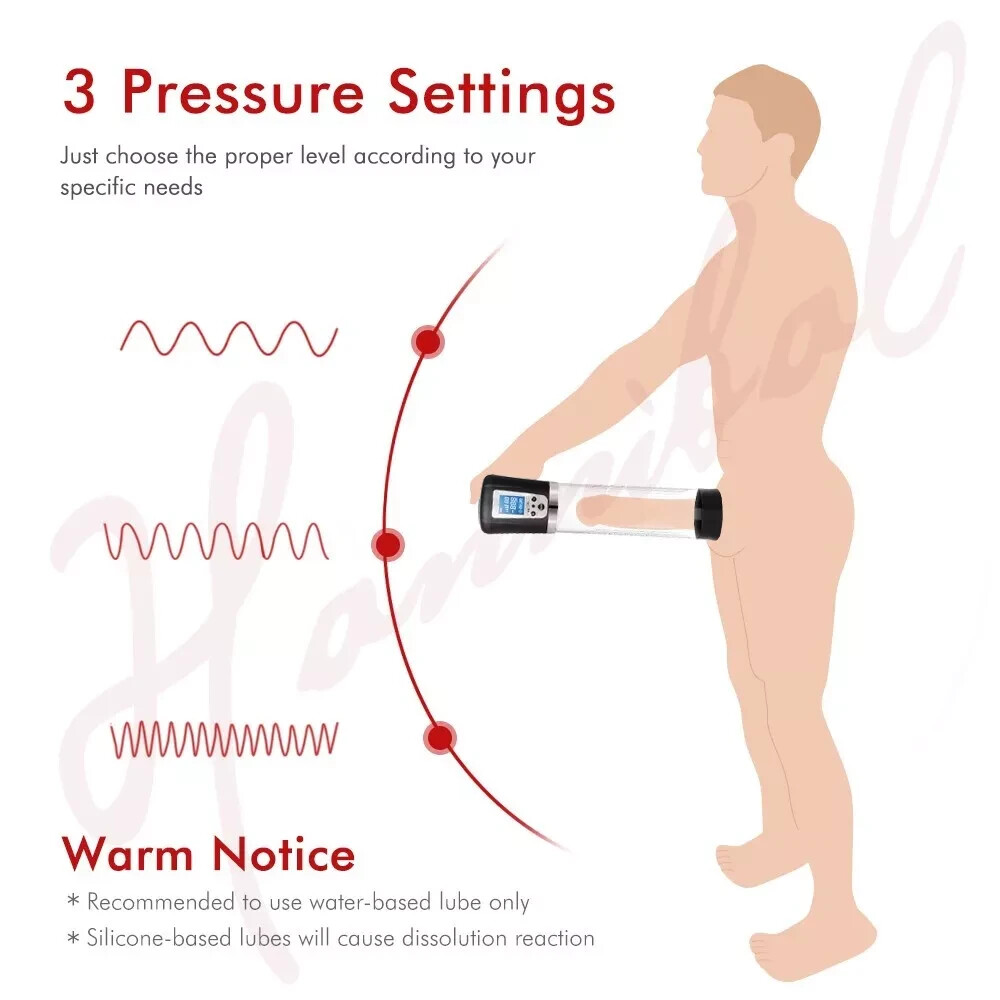 Vacuum Electric Penis Pump Digital rechargeable Male Men Penis Enlarger Growth