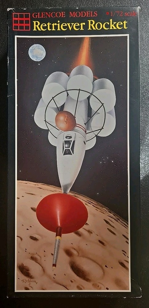 2 Glencoe Retriever Rocket/Lunar Lander 1/72 1/96 Model Kit Bundle- Open Started