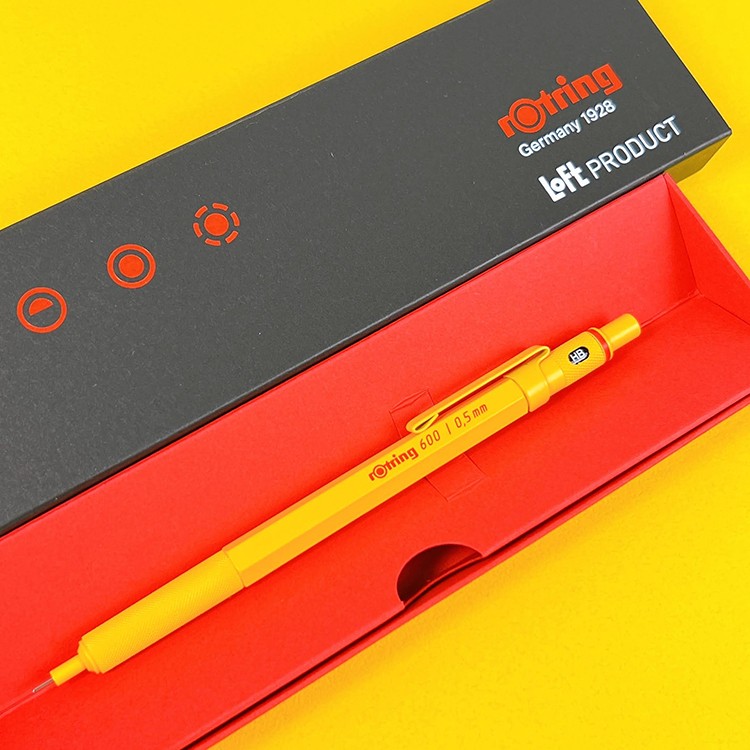 Rotring 600 Mechanical Pencil 0.5mm Yellow Loft Limited w/ HB Lead Japan FS NEW