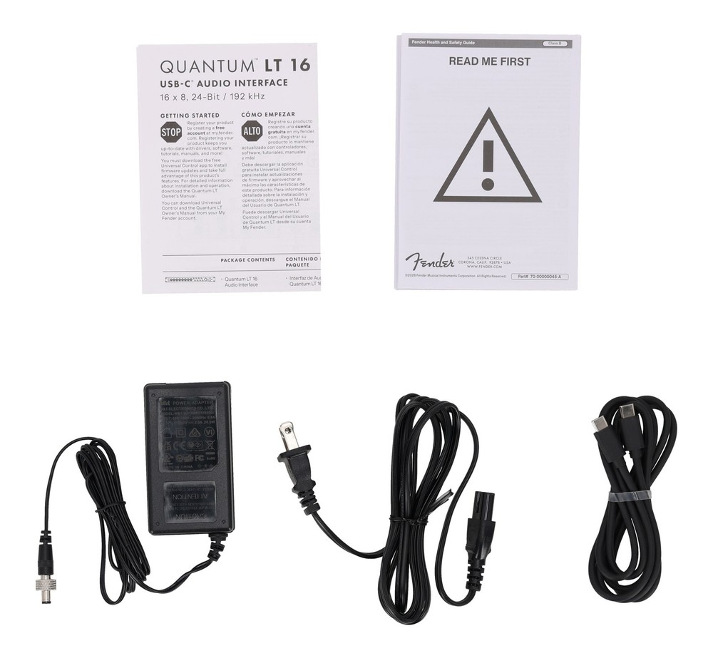 Fender Quantum LT 16 USB-C Studio Recording Audio Interface 16x8+Headphones