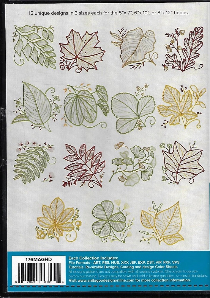 Anita Goodesign Mini Collection - Rustic Leaves (CD-ROM) New