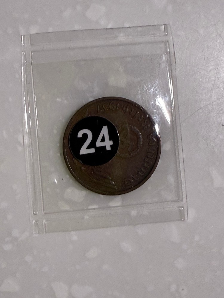 1937 German 2 Reichspfennig Coin E24