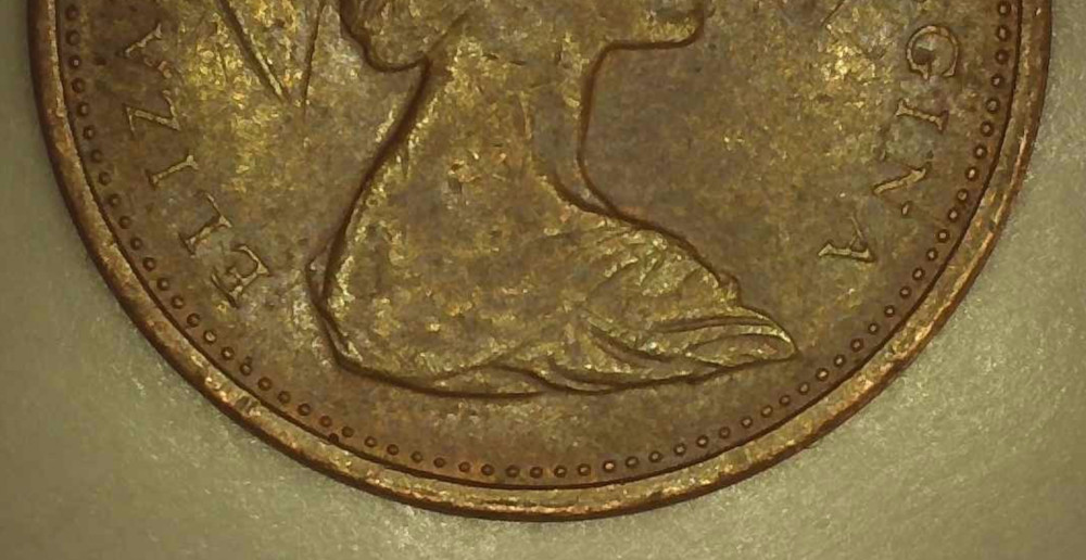 1976 canada 1 cent, Struck Through/DD/Soft DD/Misalign/Die Chips/Beads/Rim/Maple