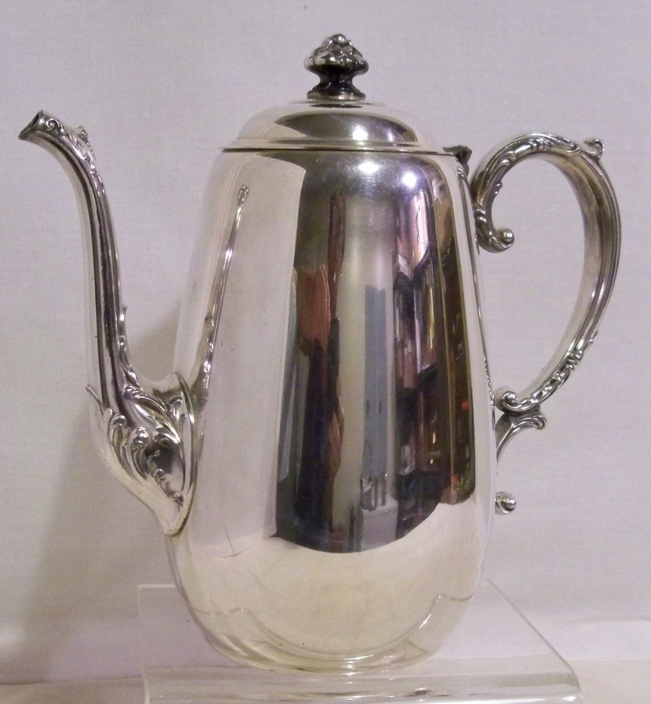 Wm ROGERS SILVER PLATE COFFEE POT SPRING FLOWERS #101