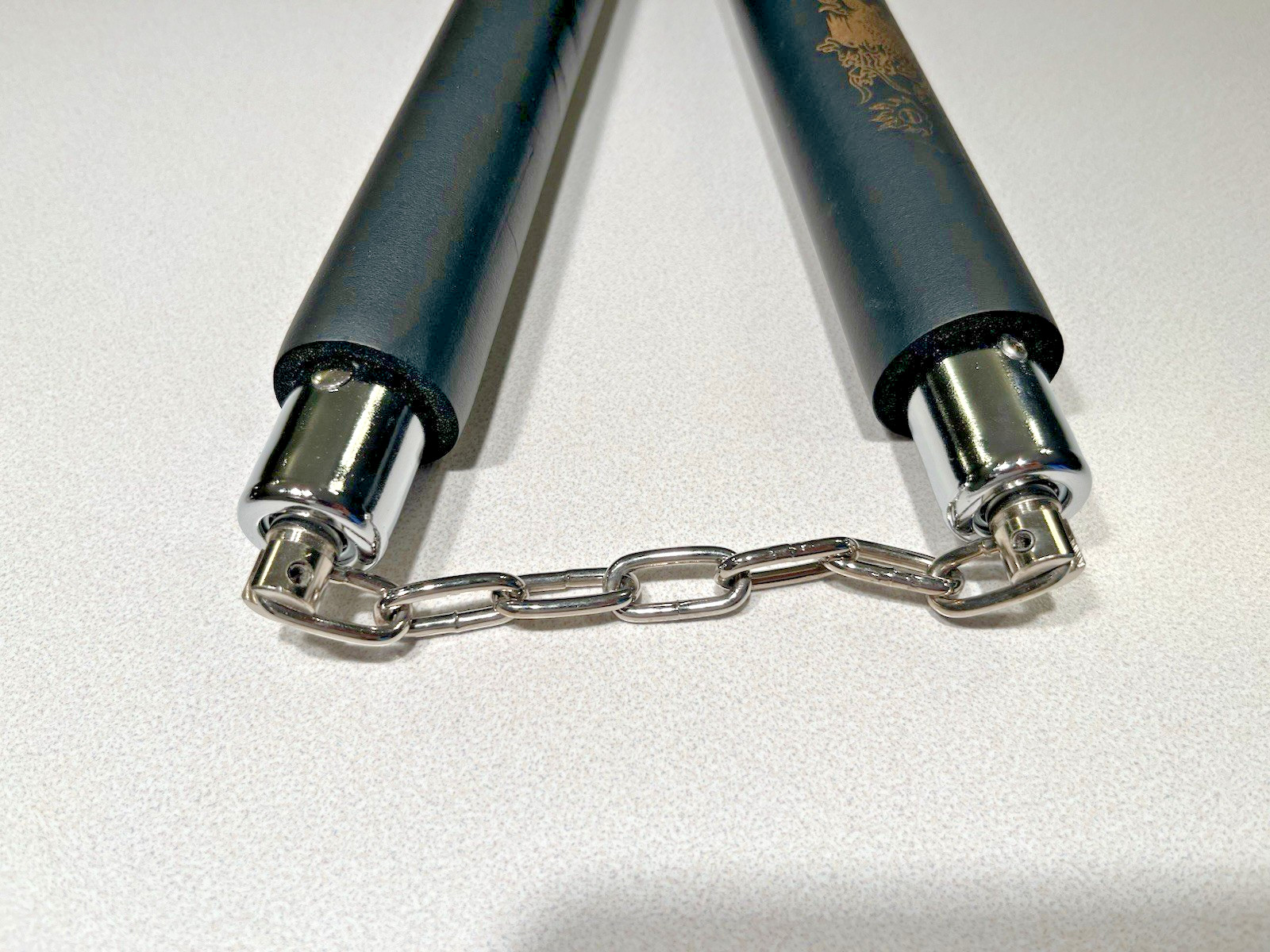 12" Nunchucks Nunchakus Beginners Training Foam Rubber Steel Chain Black