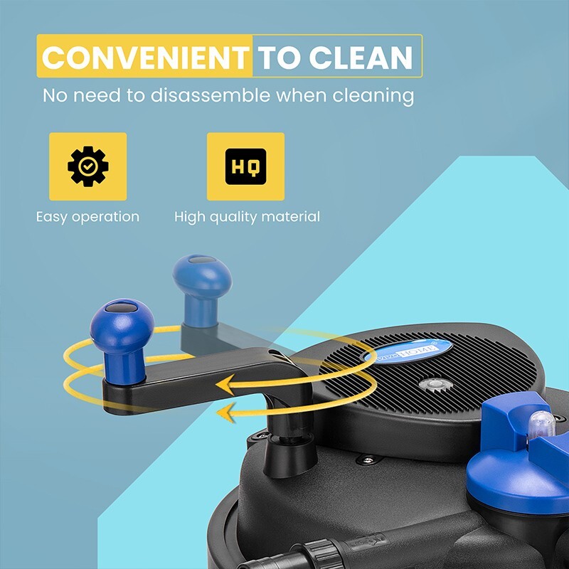 Pressurized Biological Pond Filter w/ 13-w UV Sterilizer Light 2100G ETL Listed