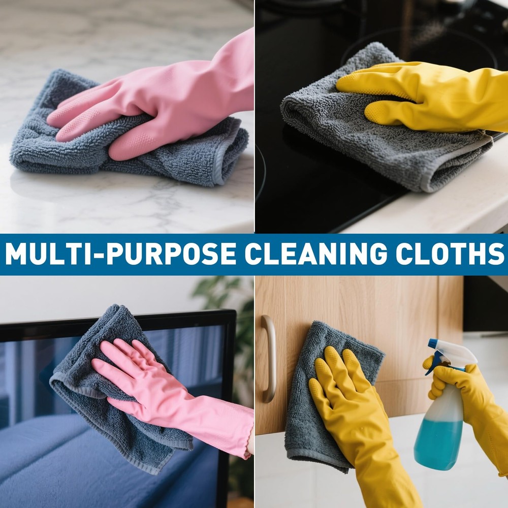Gray Microfiber Cleaning Cloths Bulk Pack-400 Pack, Microfiber Towels Bulk, T...