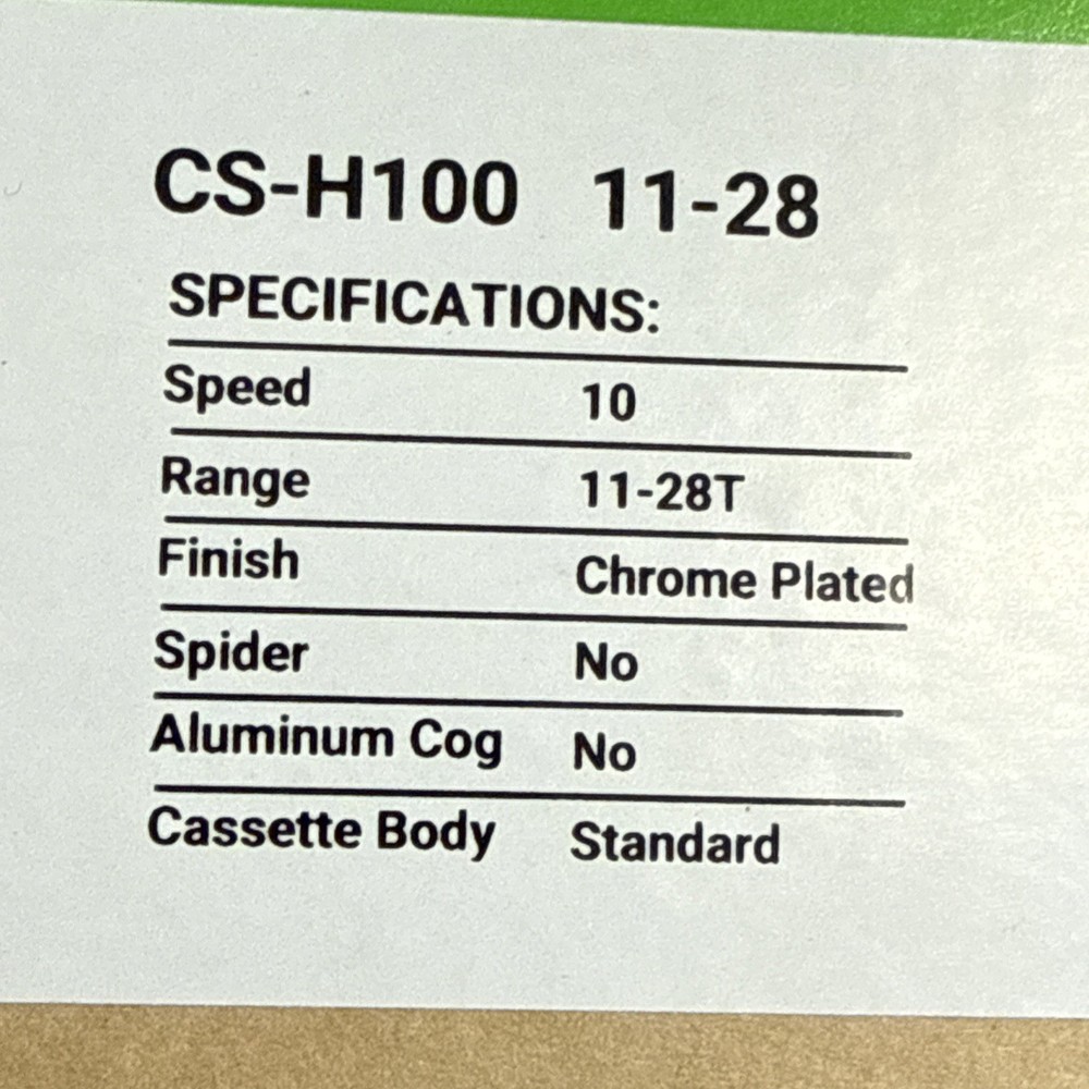 microSHIFT CS-H100 Cassette - 10Speed 11-28T Chrome [caw]