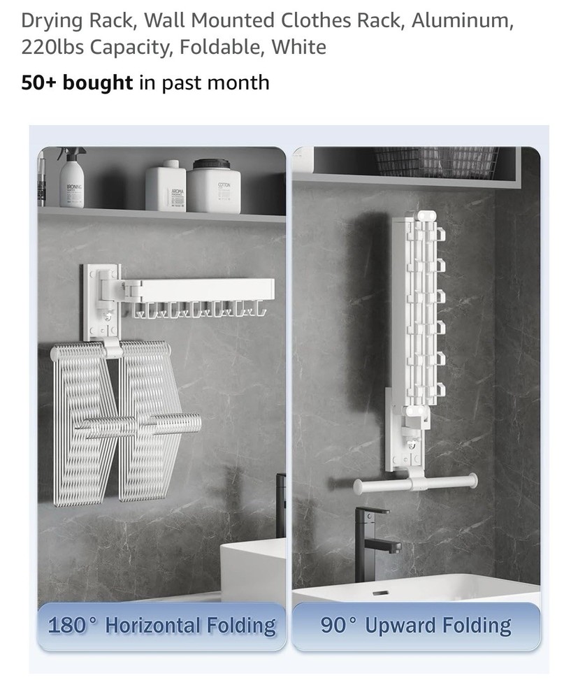 Retractable Wall-Mounted Laundry Drying Rack - Space-Saving Clothes Organizer