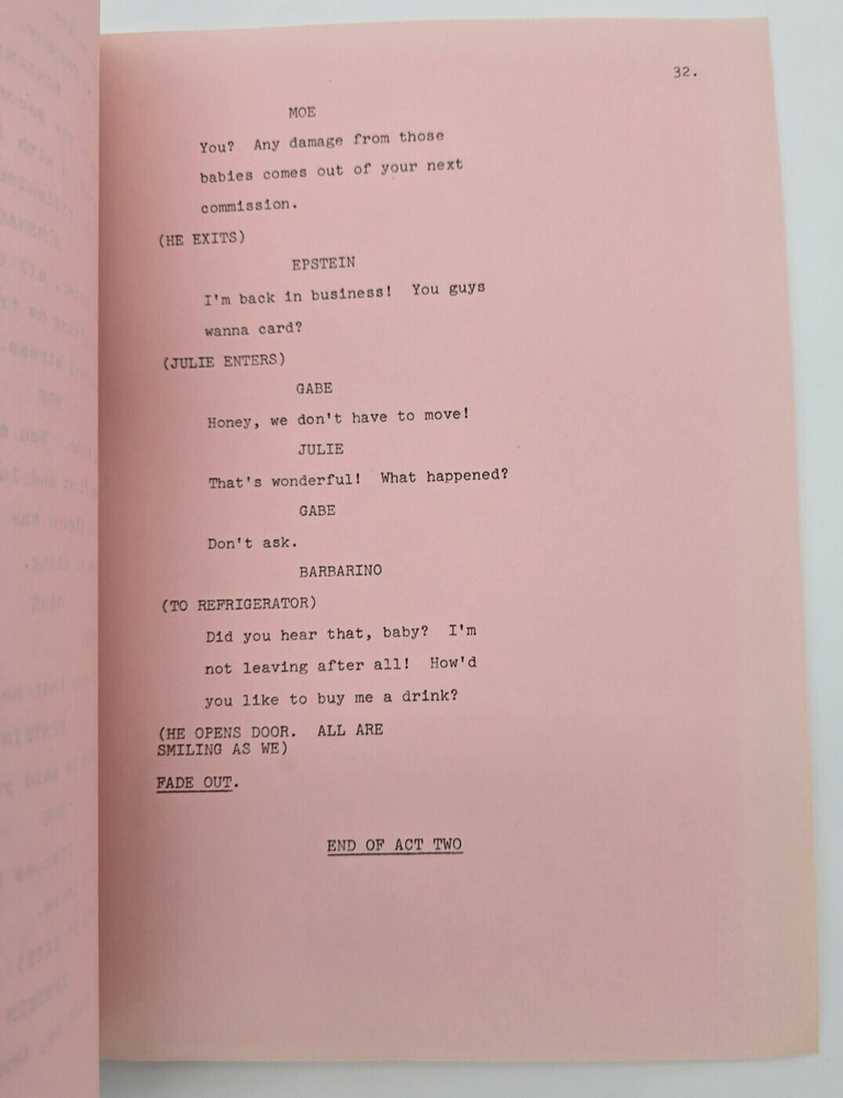 WELCOME BACK, KOTTER / Nick Arnold 1977 TV Script, Gabe Kaplan "What a Move"