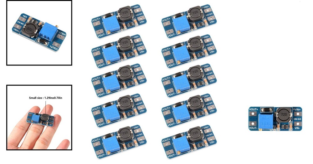 MT3608 Voltage Booster Module - 10 Pack, 93% Efficiency for Electronics Projects