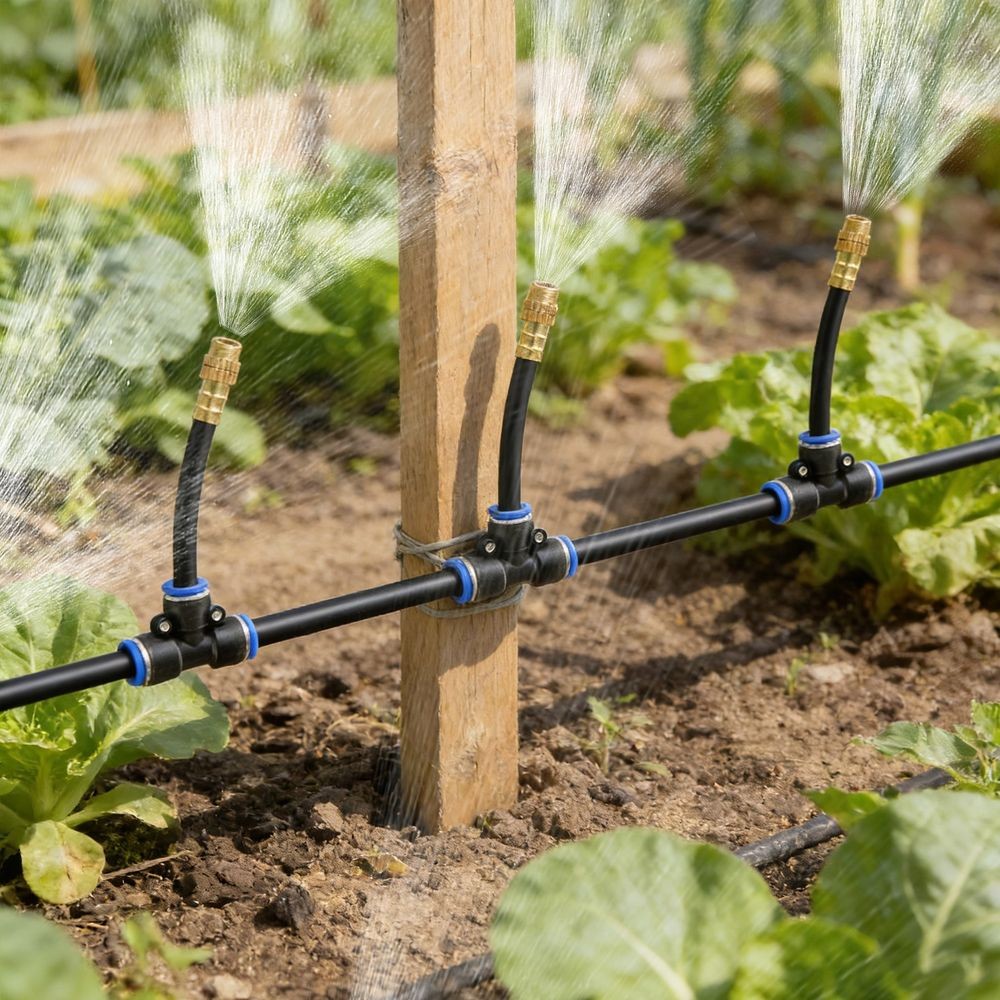 Automatic Drip Irrigation System Kit with 360° Bendable Nozzles Tool Free Setup