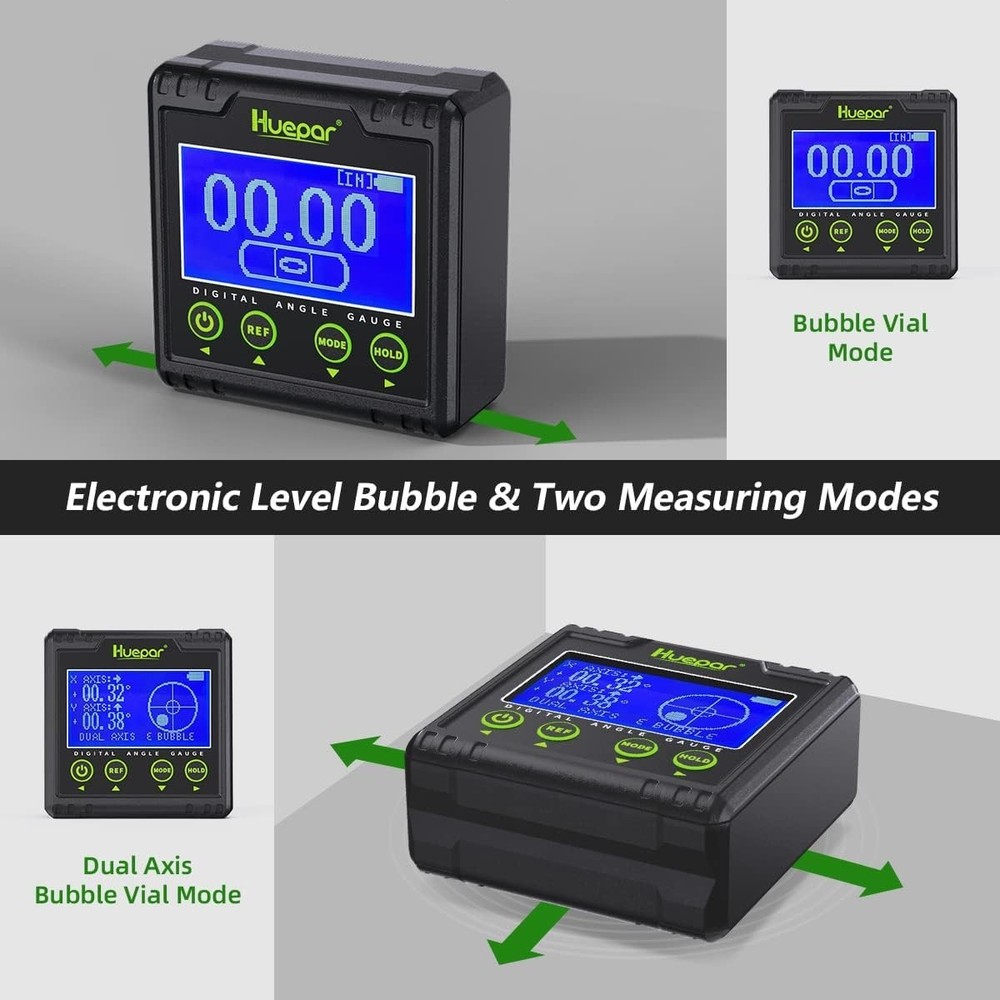 Digital Angle Gauge Protractor Electric Bubble Angle Finder Dual Axis Level Box