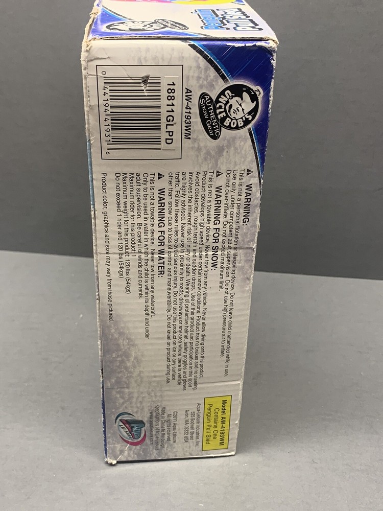 Uncle Bob’s Penguin 33 inch Winter Snow Pull Sled New Open Box