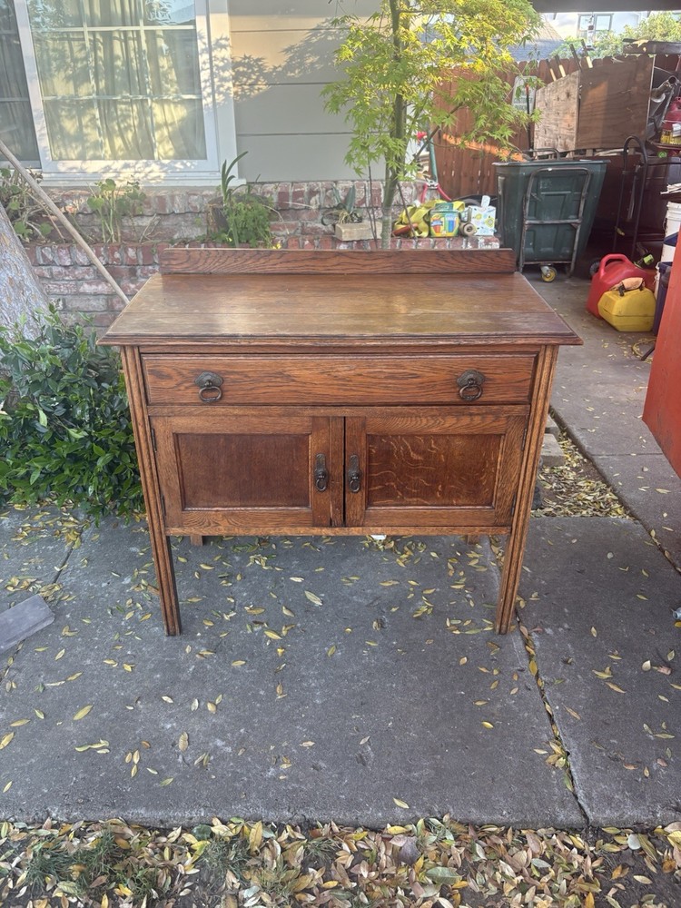 Antique Oak Wash Stand or Sideboard