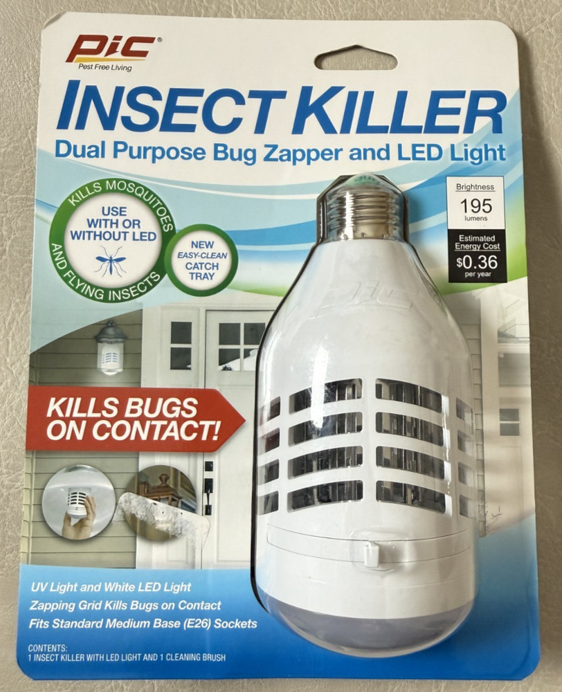 PIC Dual Purpose Bug Zapper and LED Light NEW