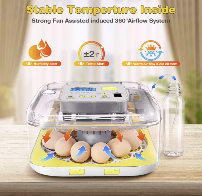 12 Egg Incubators for Hatching Eggs with Automatic Egg Turning and Humidity-FREE