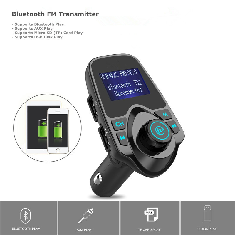 Car Charger Bluetooth V4.0 FM Transmitter for iPod Audio MP3 Player iPhone 7 6S
