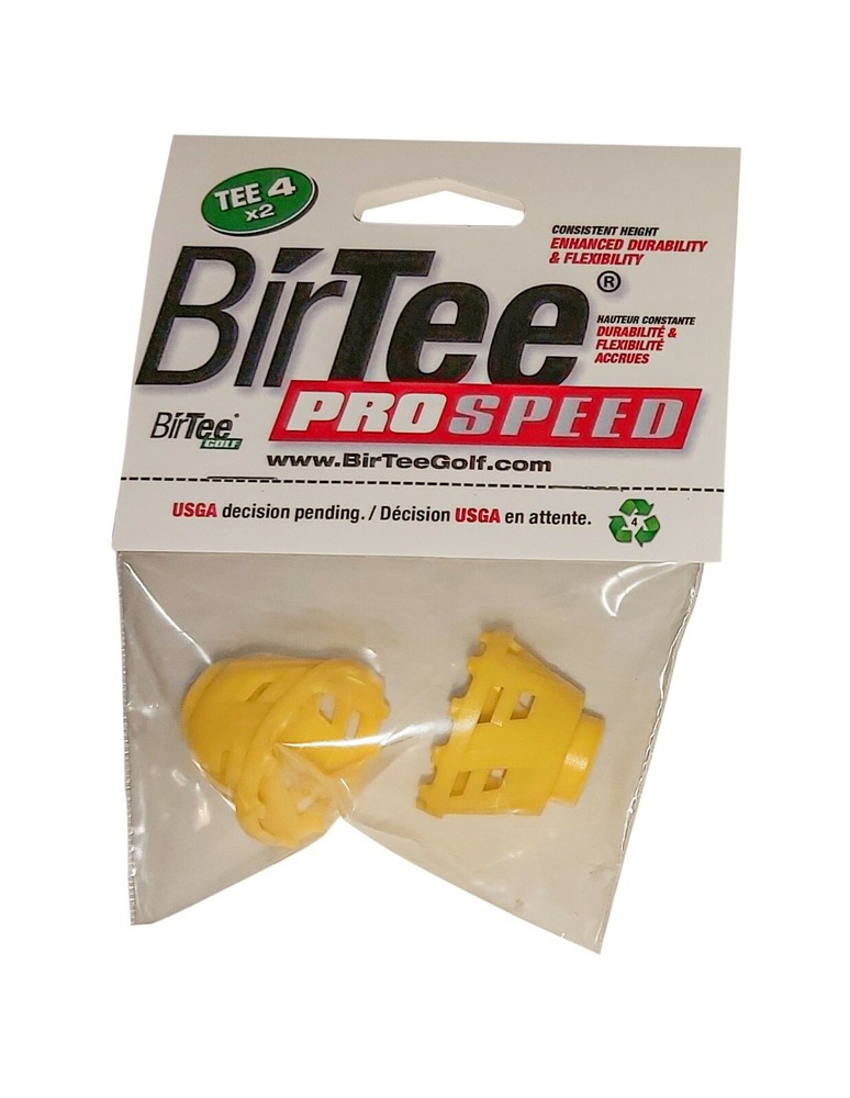 BirTee Pro Golf Tees - Size #4 (1") - 2 Tees Per Pack - For Winter/Simulators
