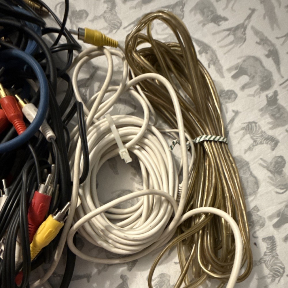 Denon Mixed Lot Audio Video Cables RCA Speaker Wire Various Types