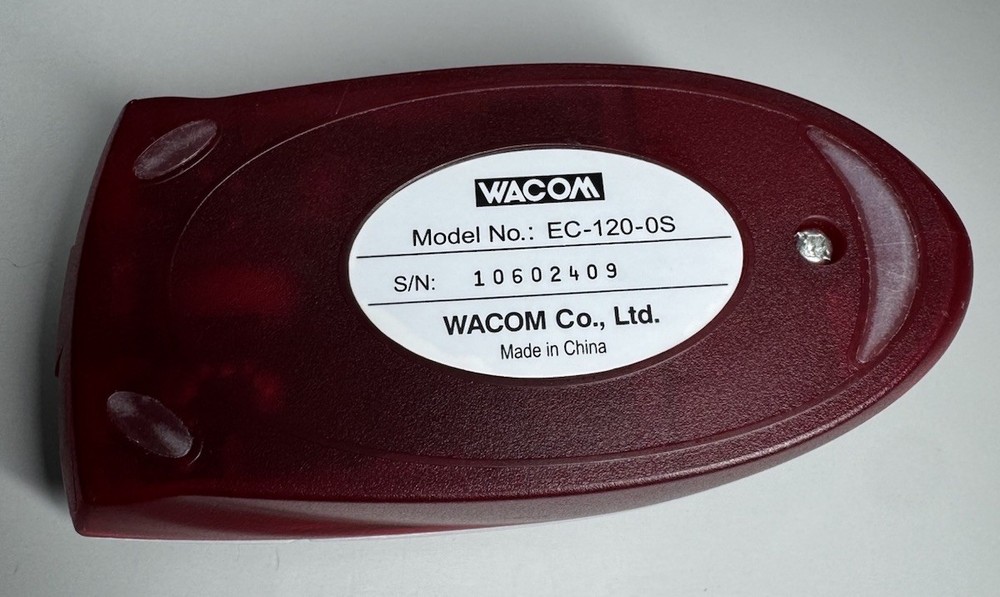 Wacom EC-120-0S Mouse - Transparent Clear Red - Untested - Cleaned