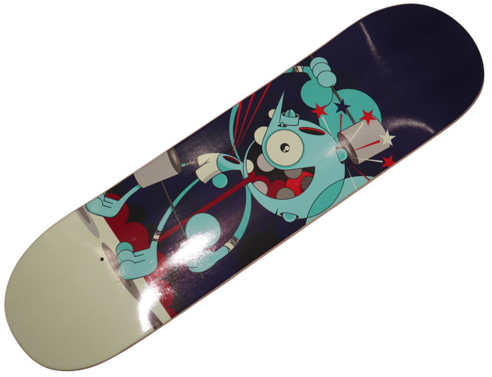 Dalek Space Monkey SIGNED Skateboard Deck Art - Navy Blue