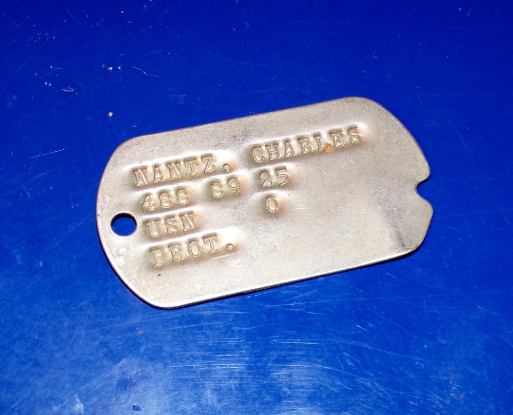 Korean War or Vietnam Era U.S.N. Notched Dog Tag
