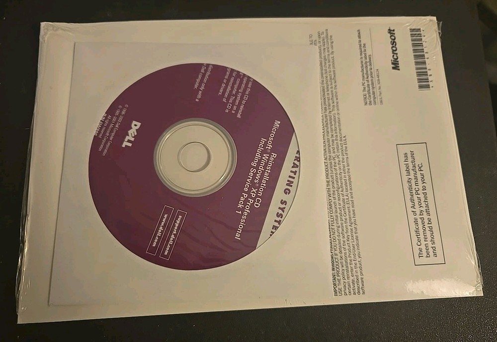 Microsoft Windows XP Professional Service Pack 1 Dell Reinstallation CD SEALED
