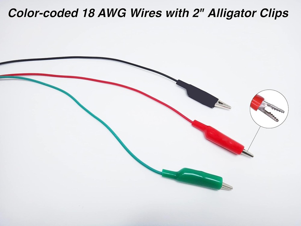 3 Wire 20 ft Retractable Leads with Clips for Electrical Testing