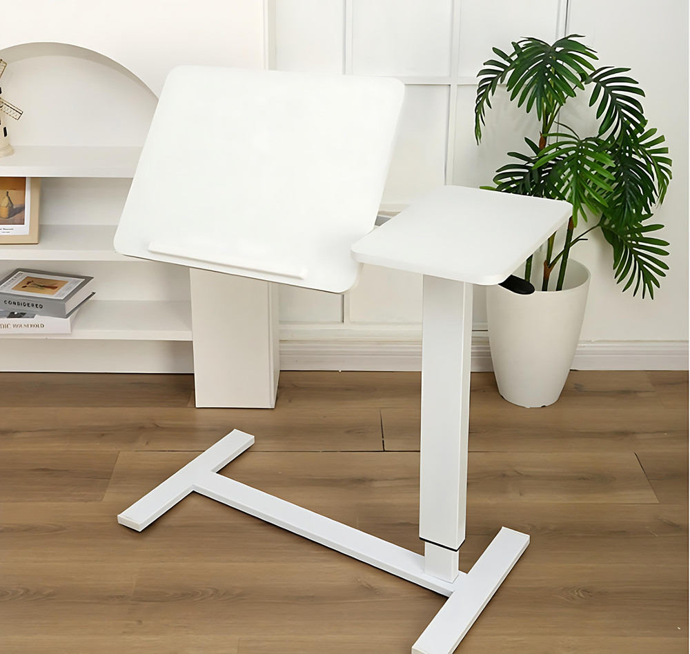 Overbed Bedside Desk, Mobile Rolling Laptop Stand Tilting Overbed Table with Wh