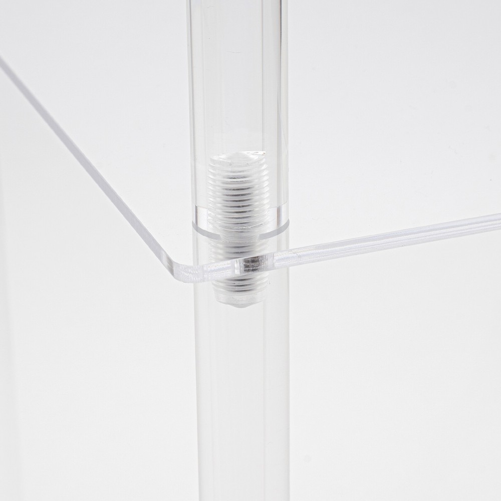 3-Tier Mobile Clear Acrylic Printer Stand Storage Shelf Printer Table on Wheel