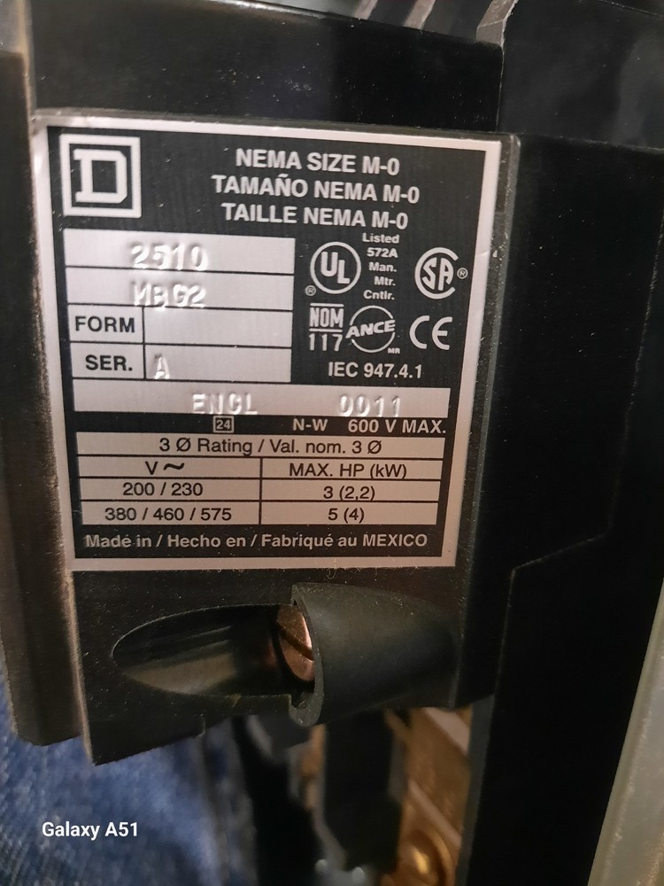 Square D 2510MBG2 Manual Motor Starter