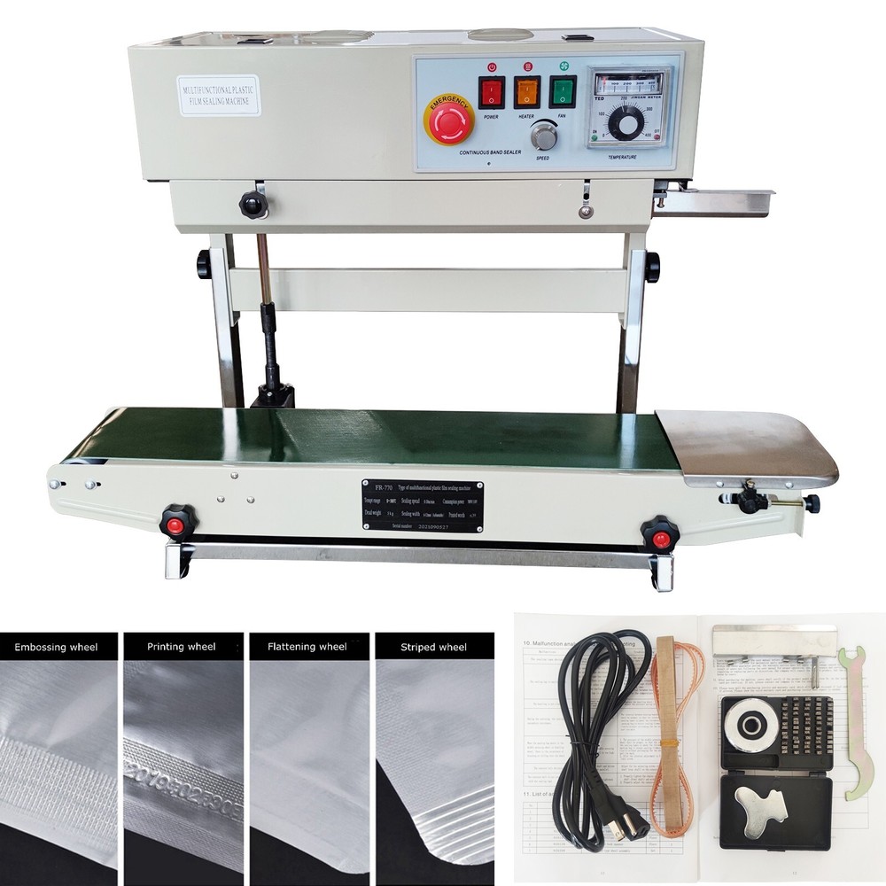 110V FR-770 Vertical Type Continuous Sealing Machine Packaging Bag Sealer