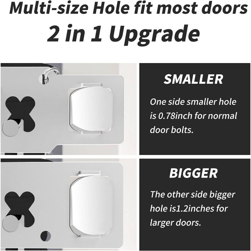 2 Pcs Heavy Portable Door Lock for Travel Door Lock Self-Defense Security Device