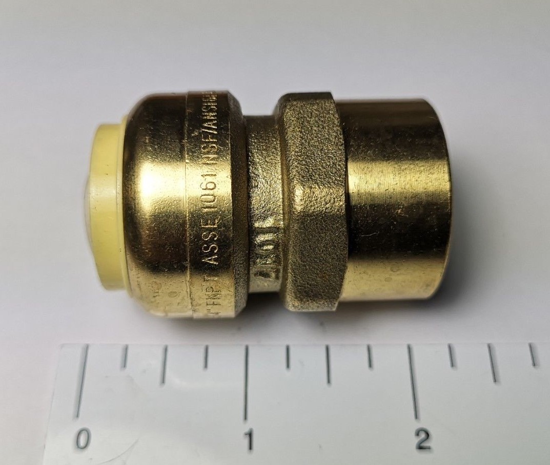 1 PIECE 3/4" PUSH FIT X 3/4" FNPT FEMALE THREADED ADAPTER WITH 1 FREE CLIP TOOL