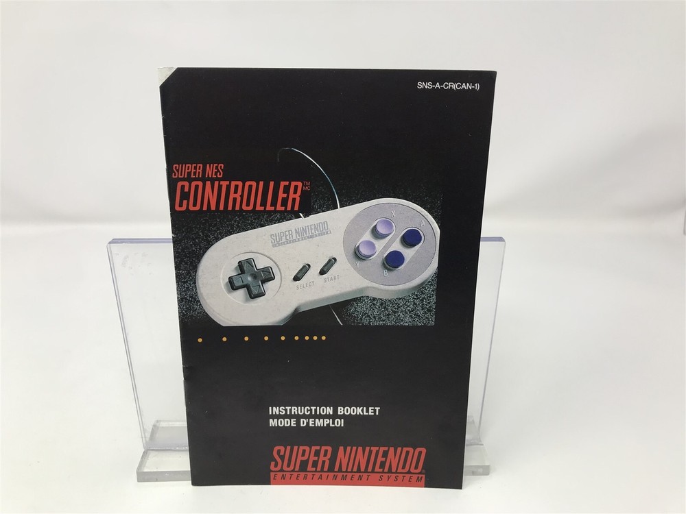 Snes Controller - Super Nintendo SNES - Instruction Manual Only