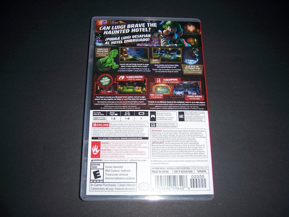 Authentic Box Case ONLY Replacement Nintendo Switch for Luigi's Mansion 3 Three