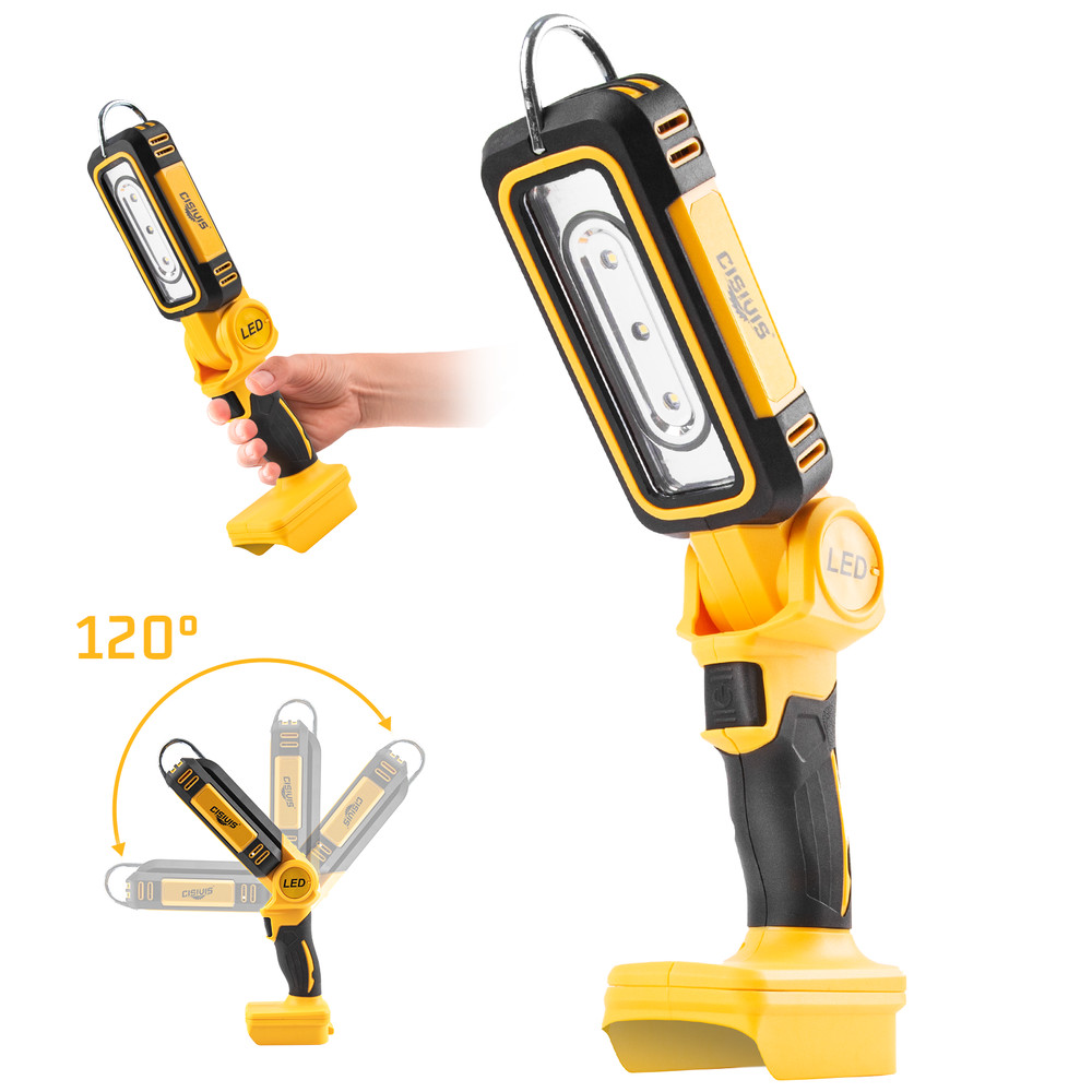 LED 30W 3000LM Flashlight Work Light Powered For DeWalt 20V Li-ion Battery.