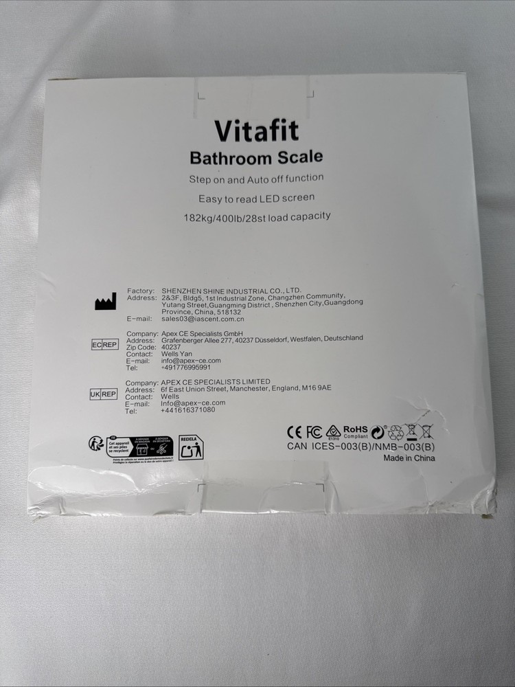 Vitafit Bathroom Scale VT726 (Black) New & Sealed