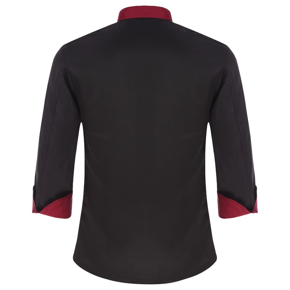 Men Hotel Chef Coat Jacket Kitchen Button Down Restaurant Cooking Uniform Tops