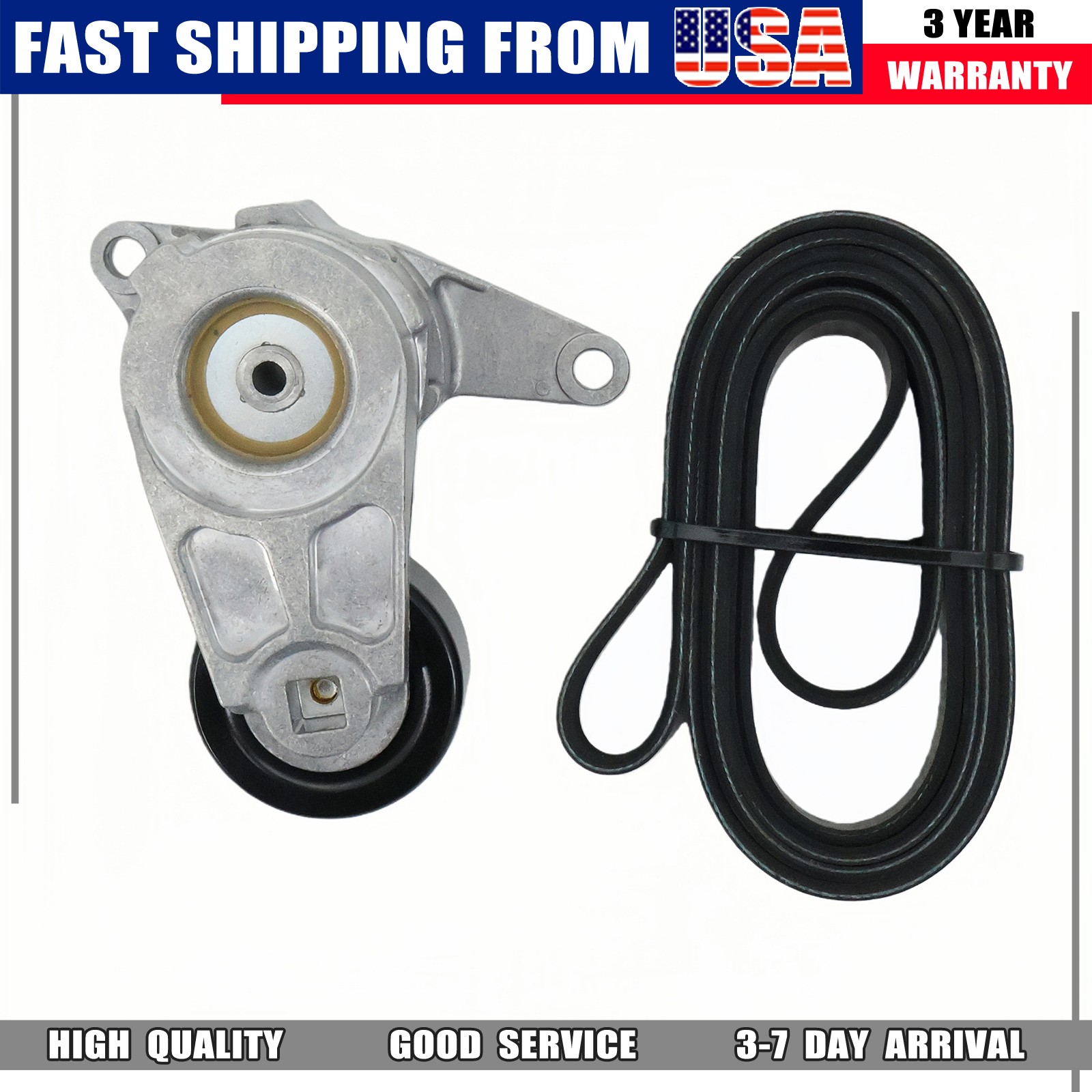 Fit Chevy Camaro Caprice Saab 9-3 2.8L 3.6L Serpentine Drive Belt Tensioner Kit