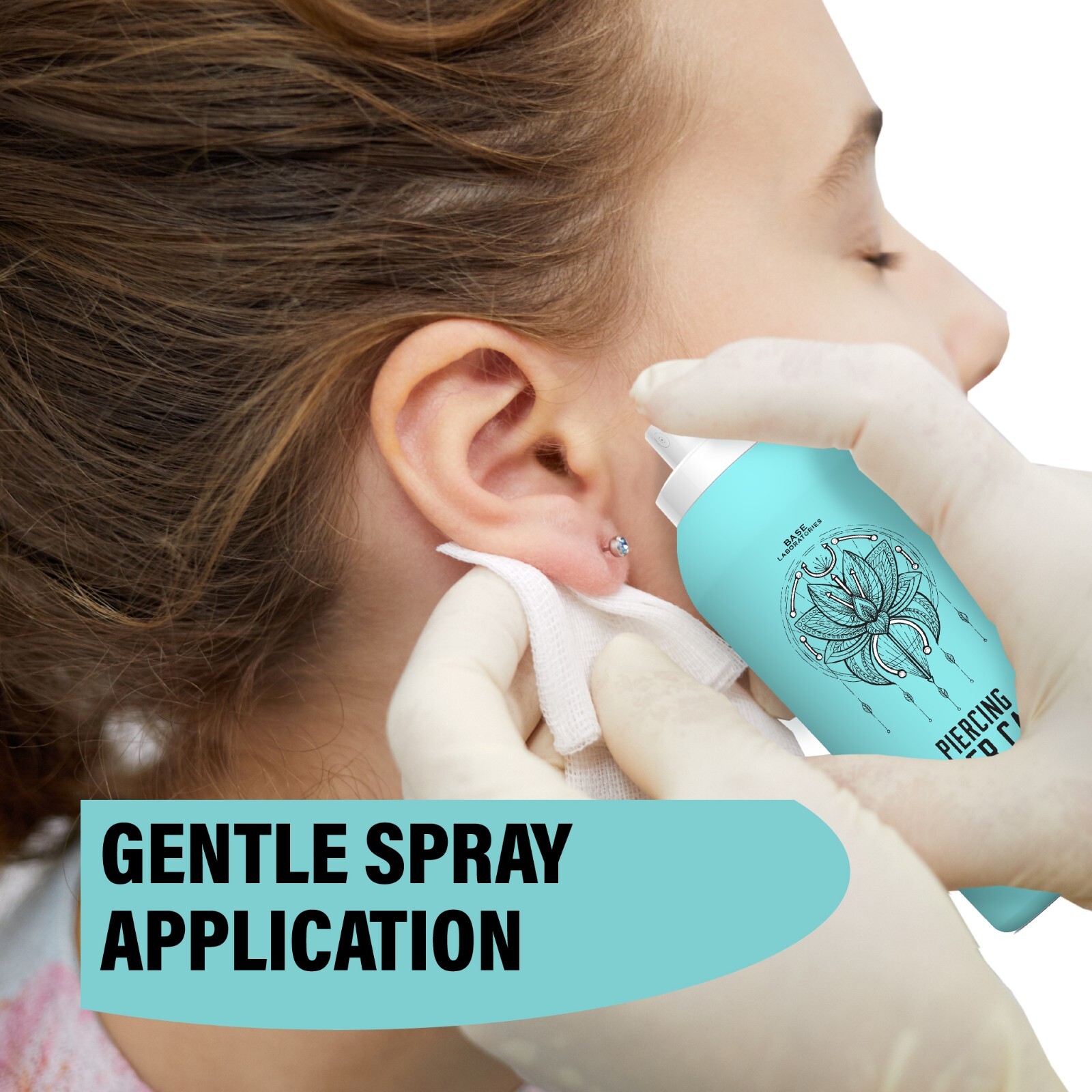Base Labs Piercing Aftercare Spray | Saline Solution for Piercings, Bumps | 4 oz
