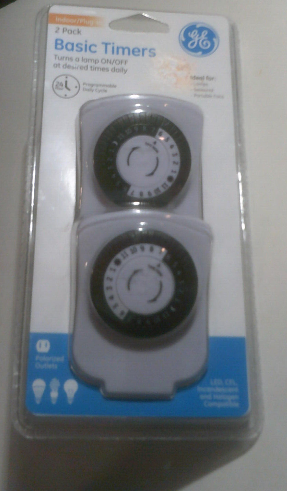 GE 15417-2 (2 Pack) Basic Timers Indoor Plug-in