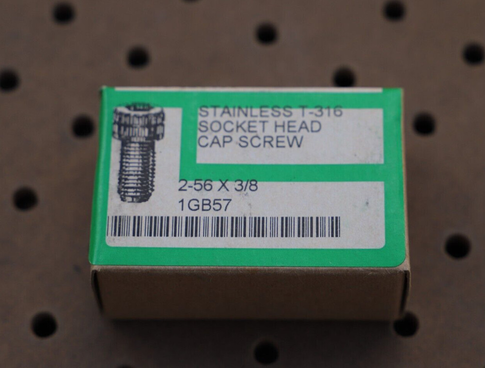 SOUCKET SOURCE 1GB57 STAINLESS T-316 SOCKET HEAD CAP SCREW  2-56 × 3/8