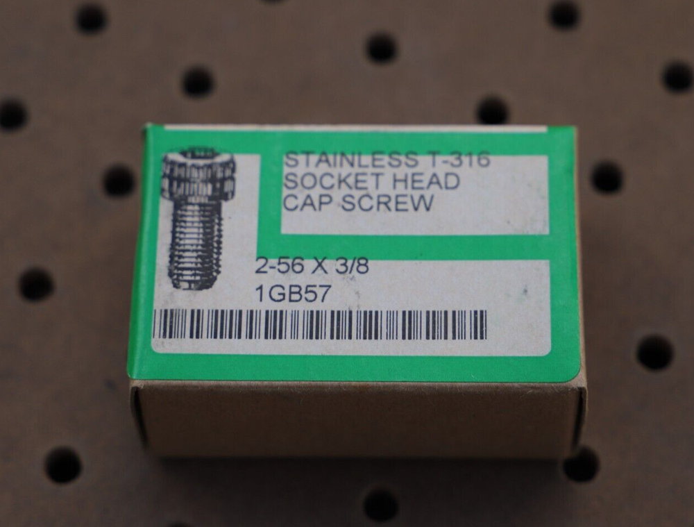 SOUCKET SOURCE 1GB57 STAINLESS T-316 SOCKET HEAD CAP SCREW 2-56 × 3/8