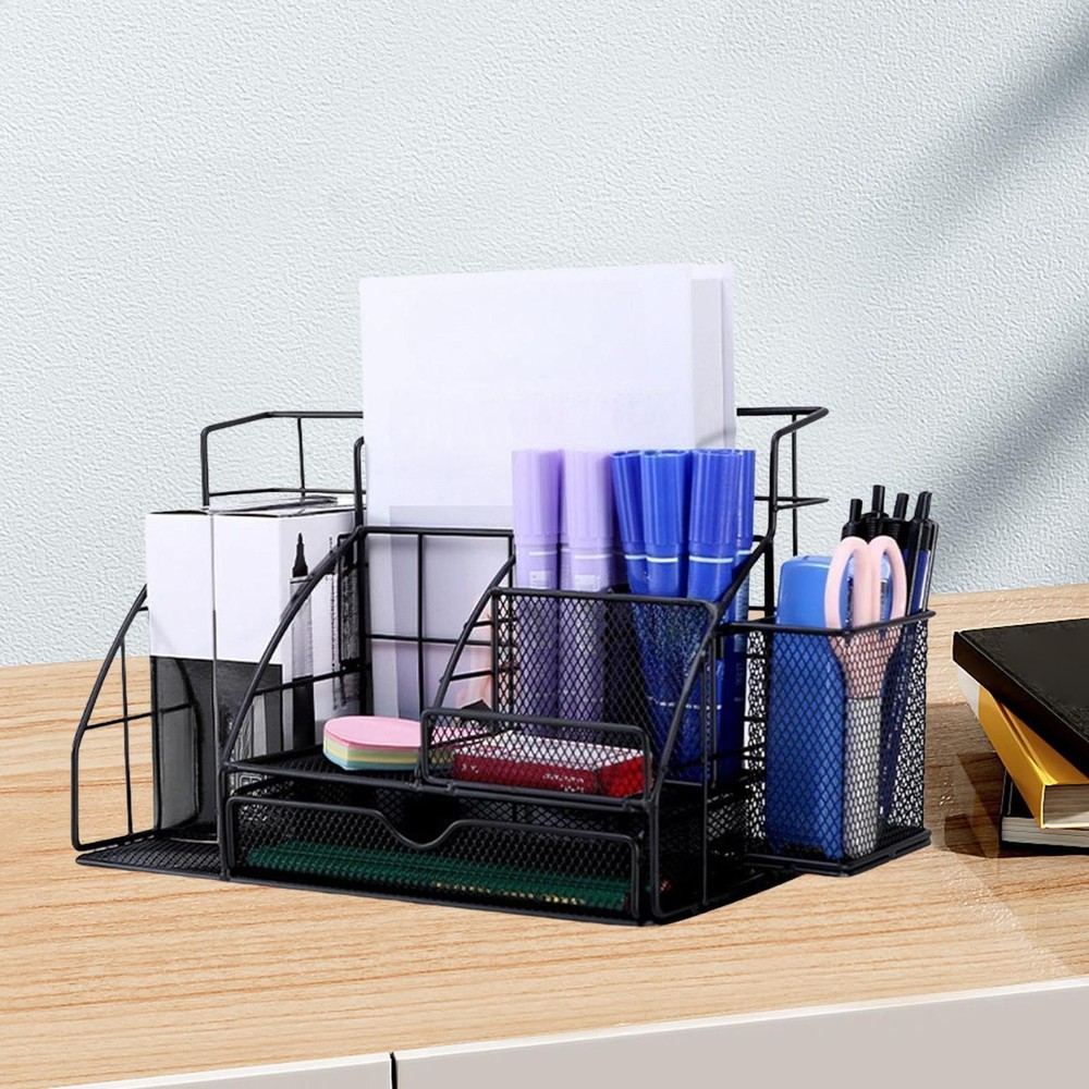 Desktop File Sorter Organizer File Holder Multipurpose File Rack Mesh Letter